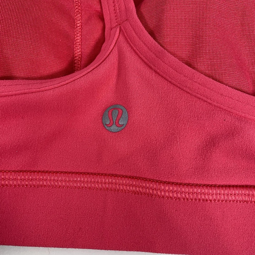 Lululemon Sports Bra Womens 8 Pink Strappy Racerback Yoga Activewear Athletic - Picture 3 of 8